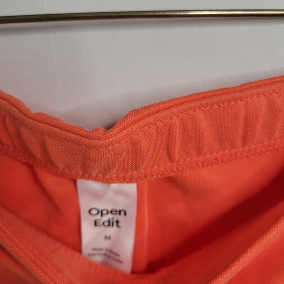 Open Edit Nordstrom Orange Red Mandarin Ruched Drawstring Skirt Med Adjustable - Picture 5 of 12